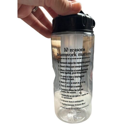 Teamwork Matters Motivational Water Bottle 24 Oz BPA-Free Plastic with Flip-Top - Picture 2 of 9